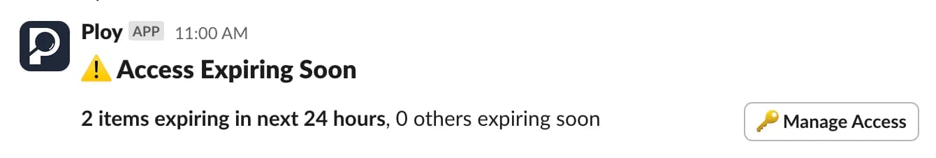 Access Expiring Notification