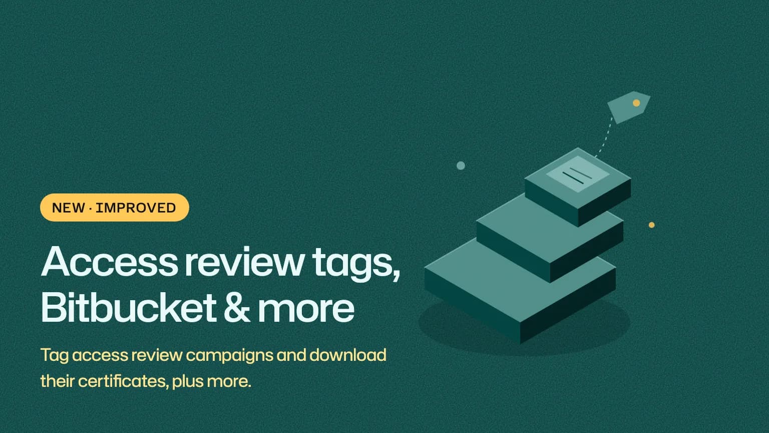 Access review tags, Bitbucket & more