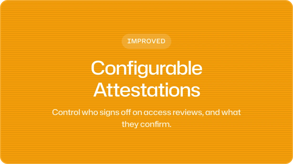 Configurable Access Review Attestations