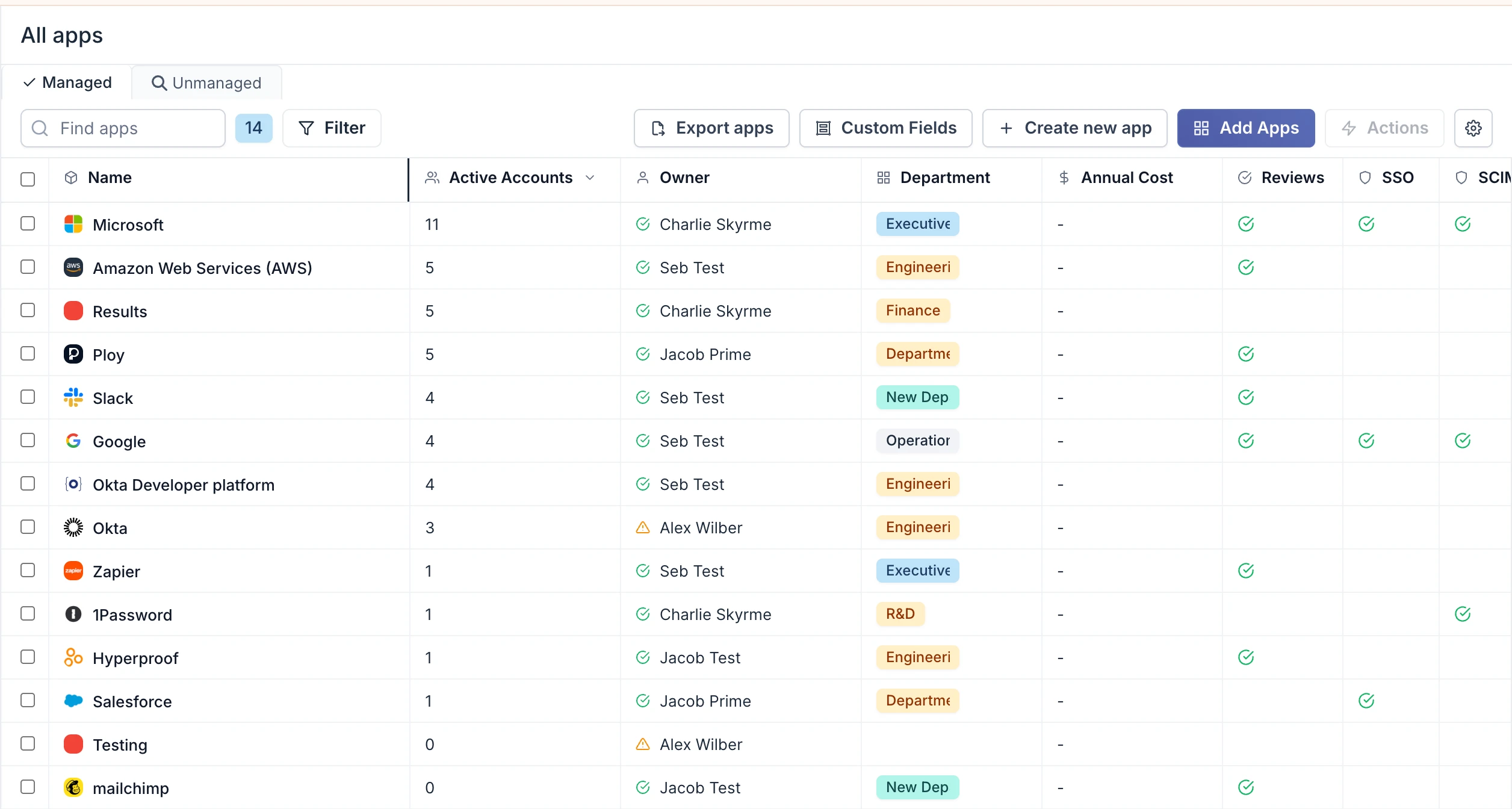 Managed Apps Page Improvements