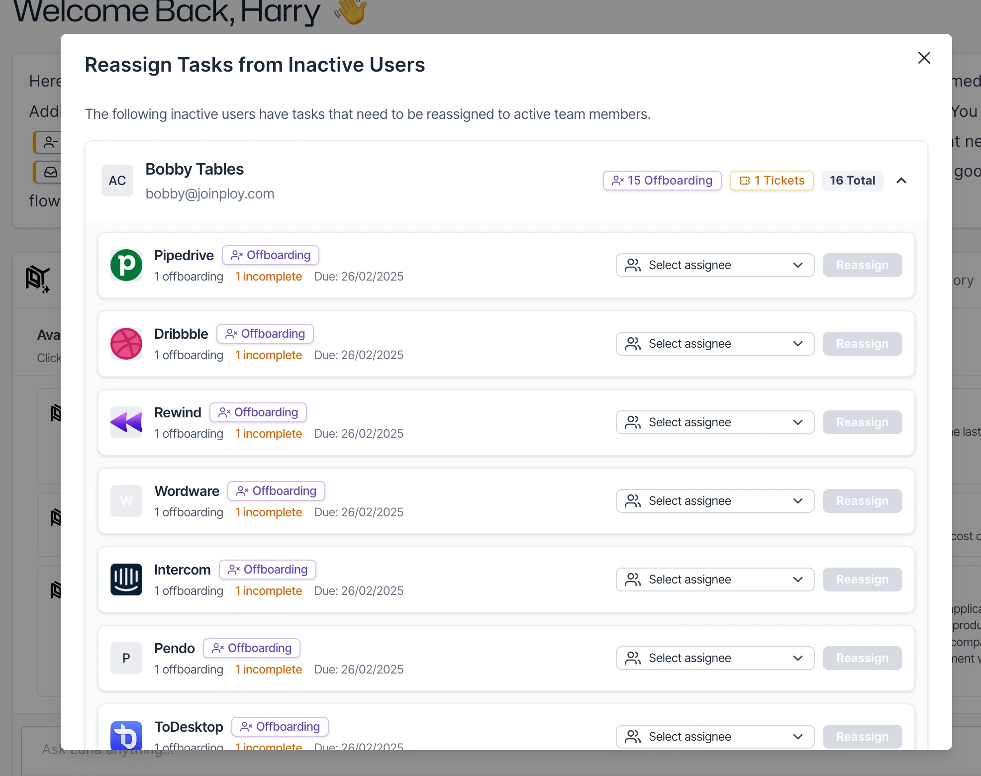 ✨ Inactive user with assigned tasks